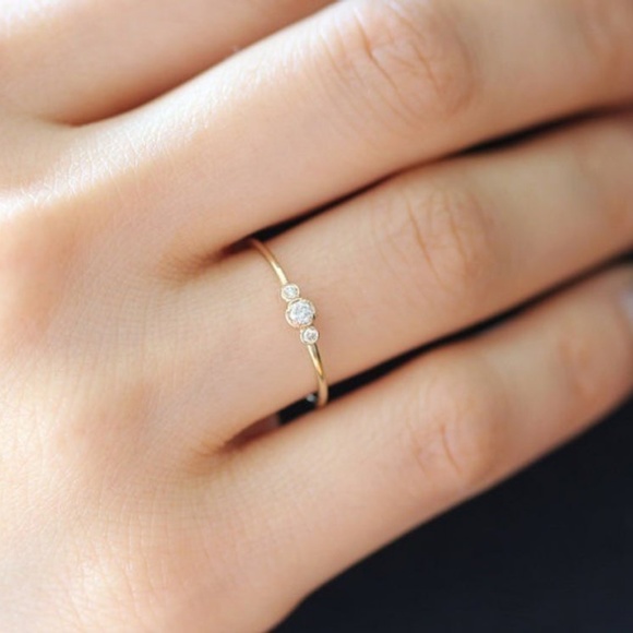 Multi Stone Ring, CZ Stacking Ring - Picture 5 of 7